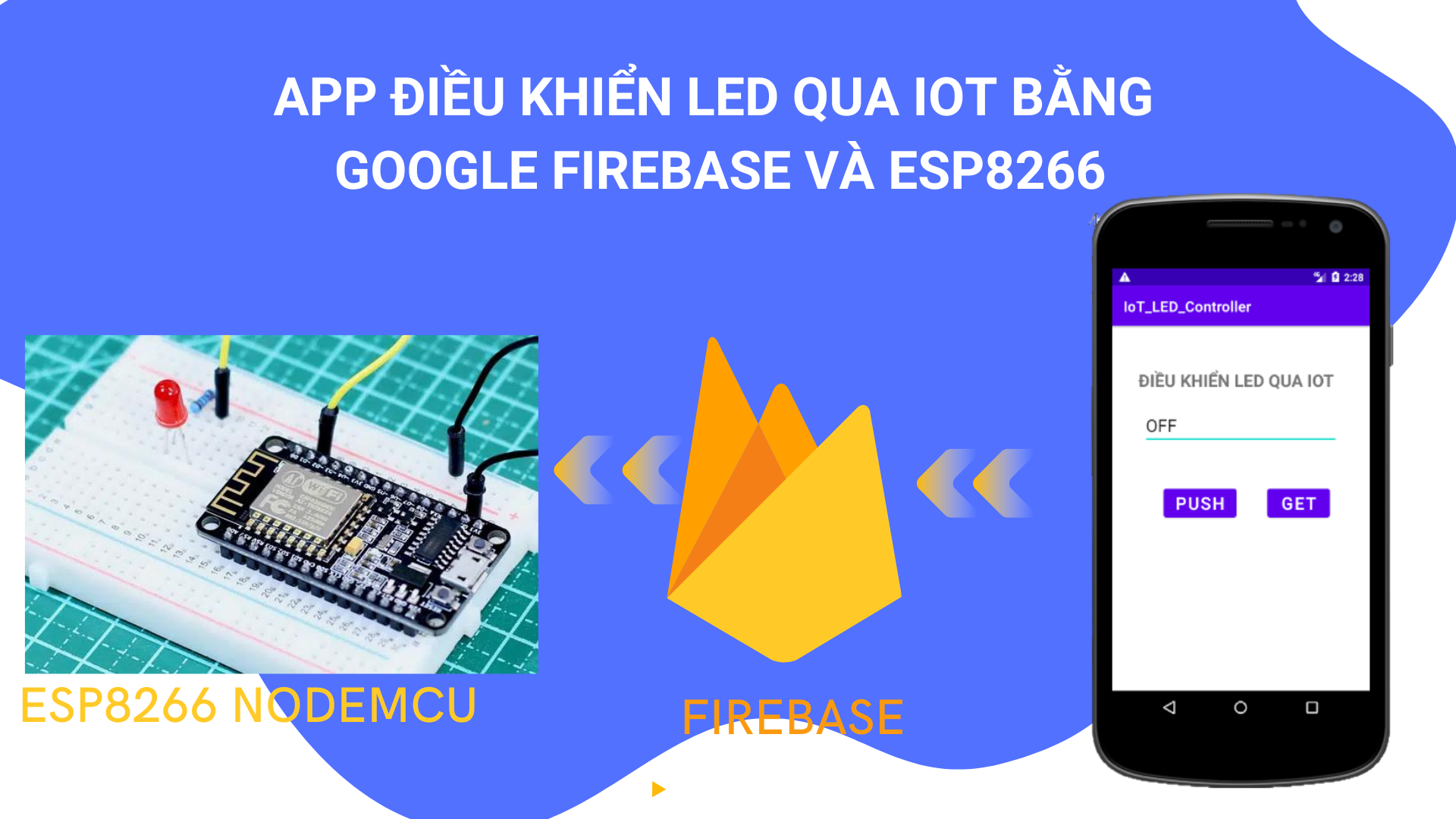 Tạo ứng dụng Android giao tiếp với cơ sở dữ liệu Firebase, điều khiển LED từ xa với ESP8266